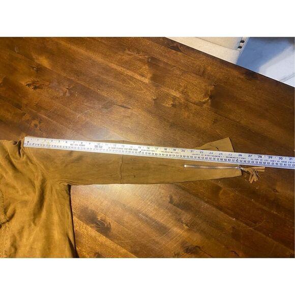 PAIGE Sweater Womens Large Tiana Jacket Suede Leather Brown Full Zipper - Picture 4 of 6